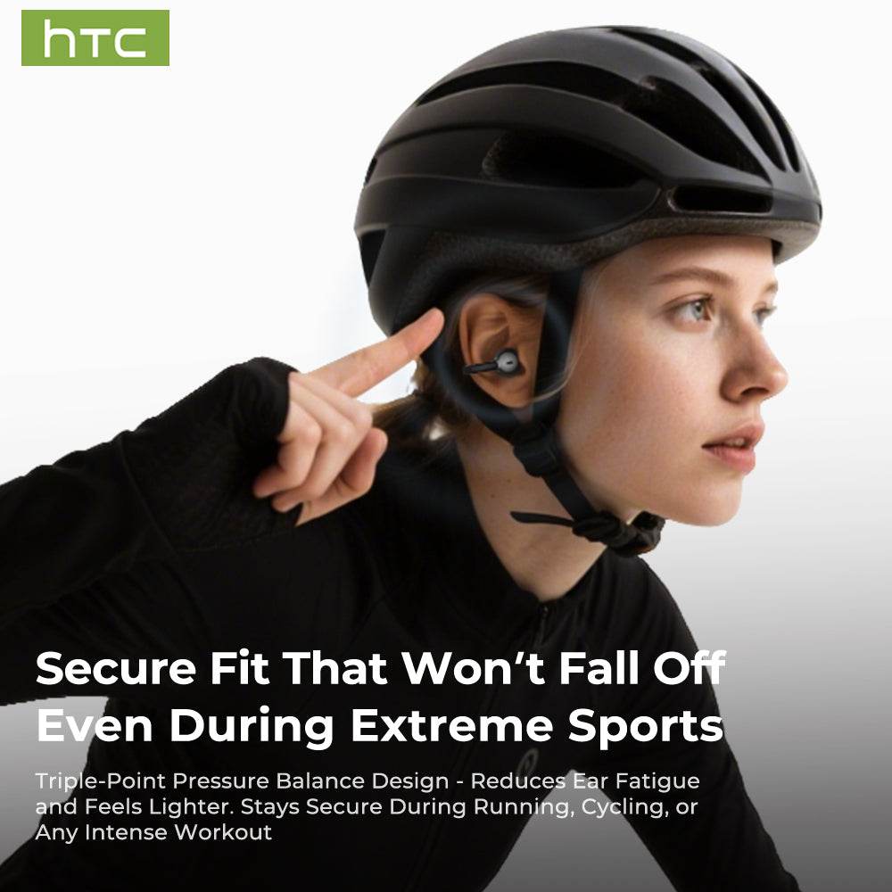 HTC NE55 OWS - Clip-on earphones, Bluetooth headset, IPX4 waterproof, equipped with charging box, built-in microphone. NC noise reduction, comfortable to wear, excellent sound quality, suitable for office, sports, study and voice calls. - HTCTOP