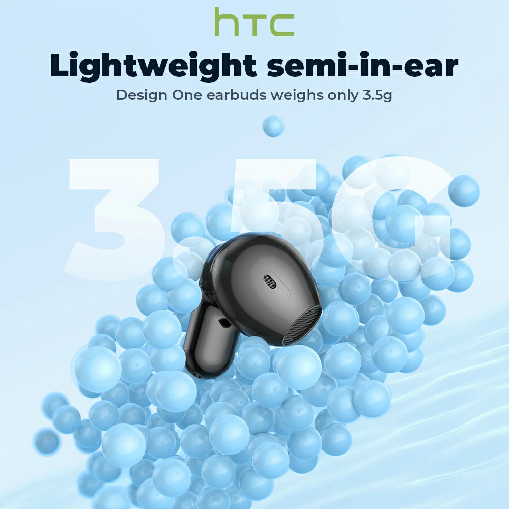 HTC NE20 Bluetooth 5.4 Earphones LED Display High Fidelity Waterproof Wireless Earphones | Suitable for Office, Sports, Study and Audio Calls | Built-in Microphone | Earphones