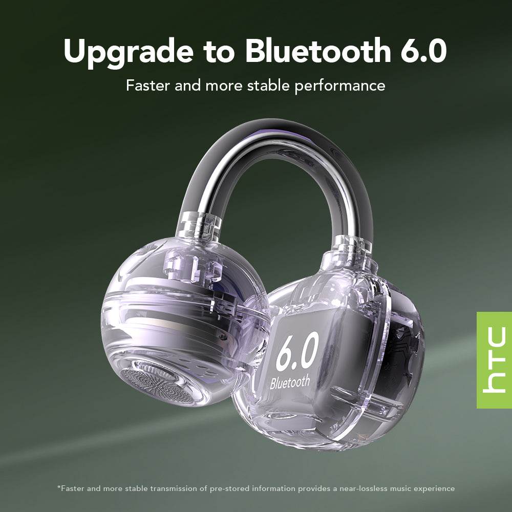 HTC NE54 Bluetooth V6.0 Earphones OWS Ear Clip Headphones Wireless Headphones Long-life Noise Reduction AI Translator Earbuds - HTCTOP