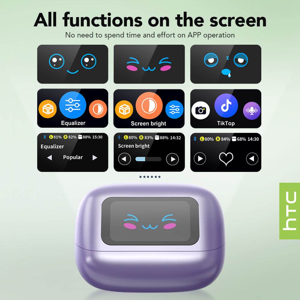 HTC NE54 Bluetooth V6.0 Earphones OWS Ear Clip Headphones Wireless Headphones Long-life Noise Reduction AI Translator Earbuds - HTCTOP
