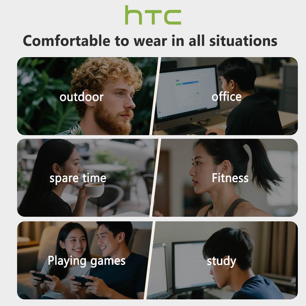 HTC NE36 Wireless 6.0 audifonos bluetooth noise cancelling headphones High Fidelity Waterproof HIFI Sound Quality | Suitable for Office, Sports, Study and Audio Calls | Built-in Microphone | Earphones - HTCTOP
