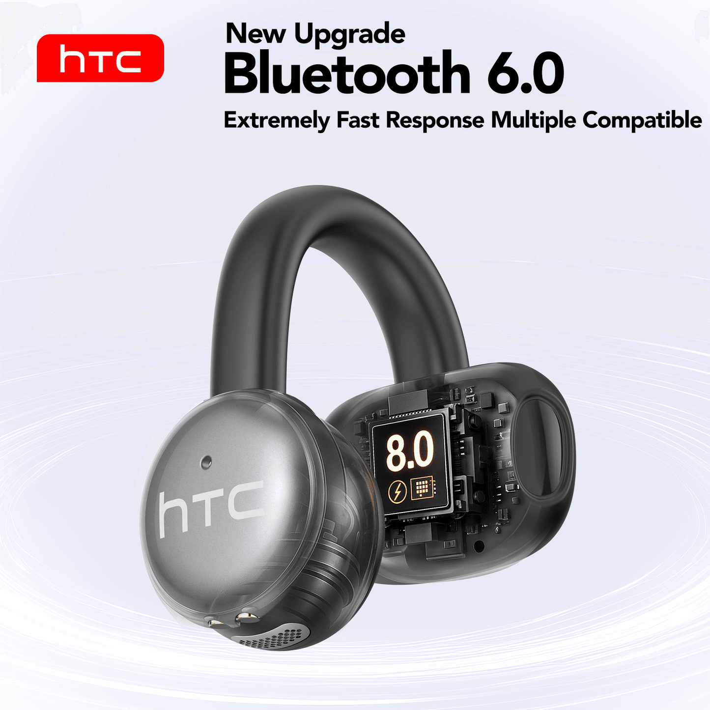 HTC NE15 AI Translation Earbuds Sports Bluetooth Wireless Headphones with Mic IPX5 Waterproof Ear Hooks Bluetooth Earphones HiFi Stereo Music Earbuds for Phone - HTCTOP