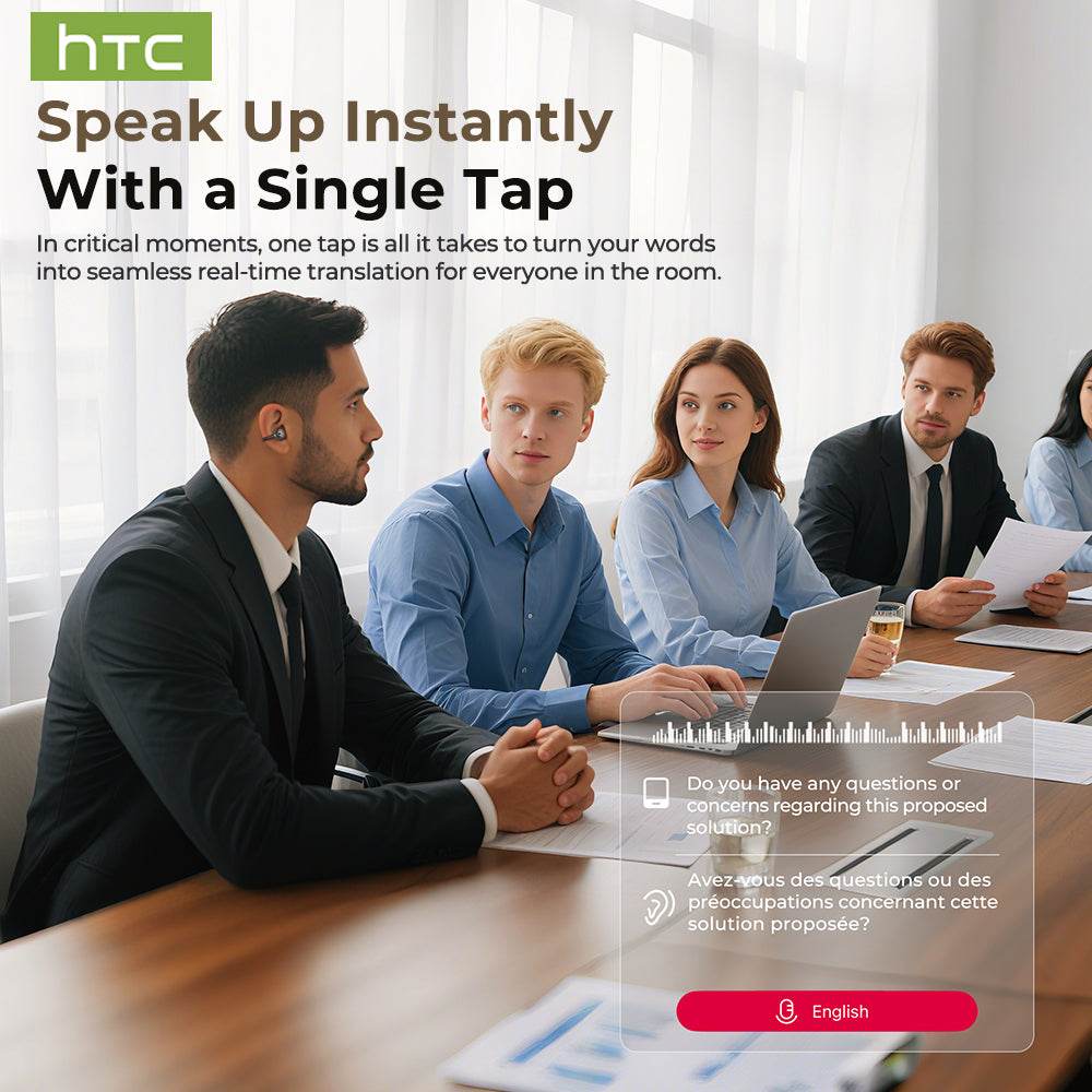 HTC NE55 OWS - Clip-on earphones, Bluetooth headset, IPX4 waterproof, equipped with charging box, built-in microphone. NC noise reduction, comfortable to wear, excellent sound quality, suitable for office, sports, study and voice calls. - HTCTOP