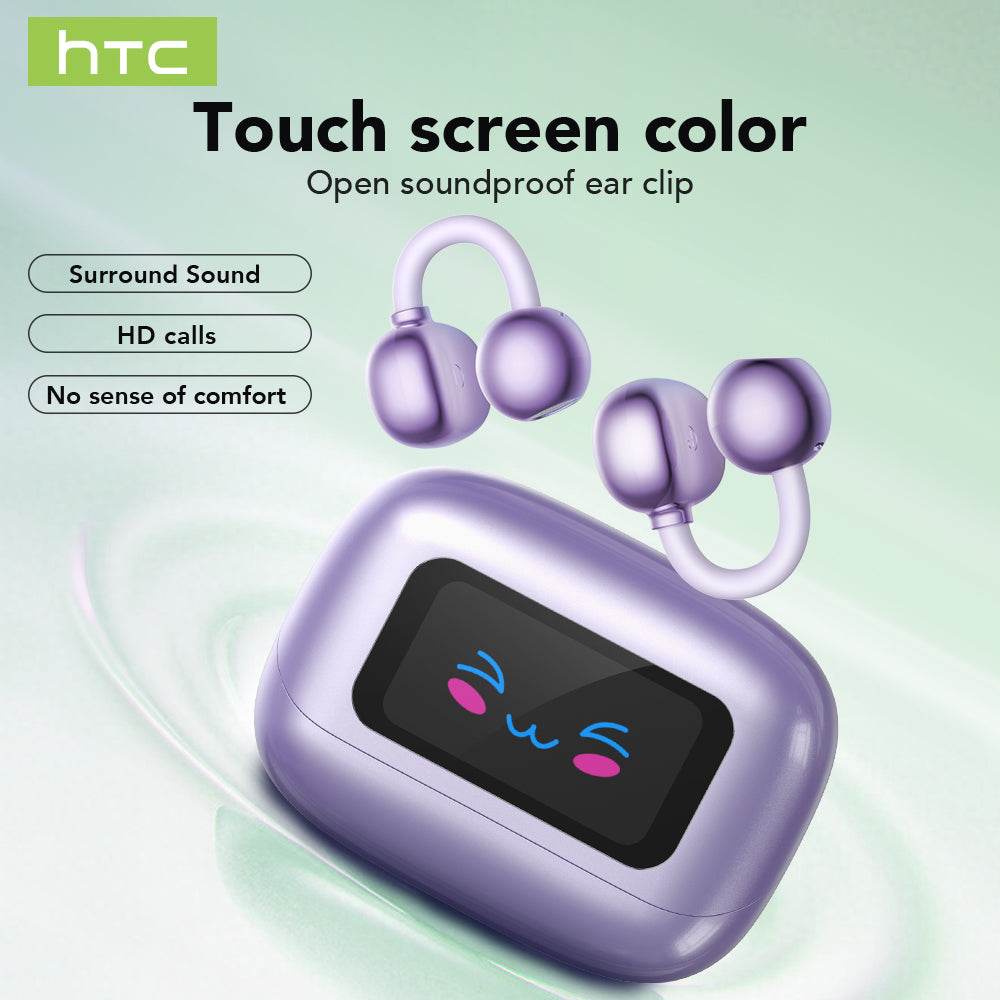 HTC NE54 Bluetooth V6.0 Earphones OWS Ear Clip Headphones Wireless Headphones Long-life Noise Reduction AI Translator Earbuds - HTCTOP