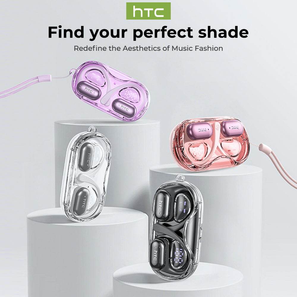 HTC NE37 Bluetooth V6.0 AI Earphones OWS Sports Wireless Headphones Open-Ear Translator Earbuds with Mic Powerful Bass Longlife - HTCTOP