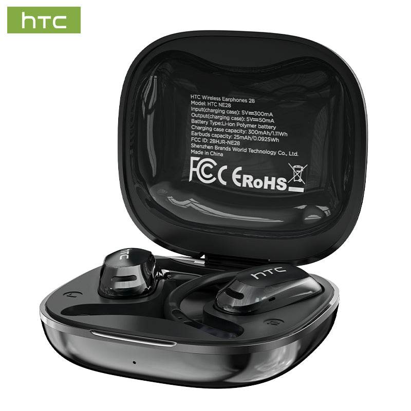 HTC NE28 Bluetooth V6.0 Earphones AI OWS Sports Headphones Wireless Headphones AI Translator Earbuds Mic Powerful Bass Longlife - HTCTOP
