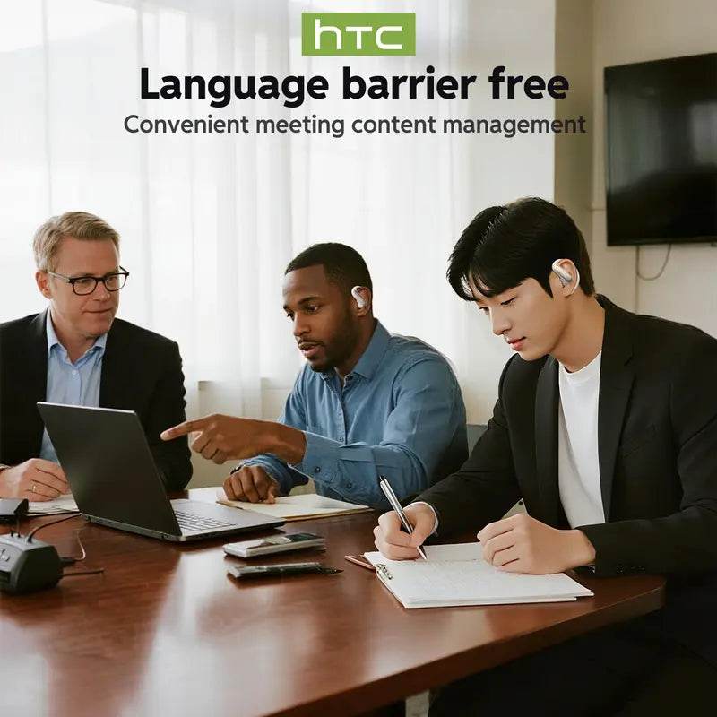 HTC NE52 Open-Style Headphones - Supports Translation in 134 Languages, 40H Ultra Endurance, HiFi Bass, IPX5 Waterproof, Bluetooth 6.0, Over Ear Design - Audio - HTCTOP