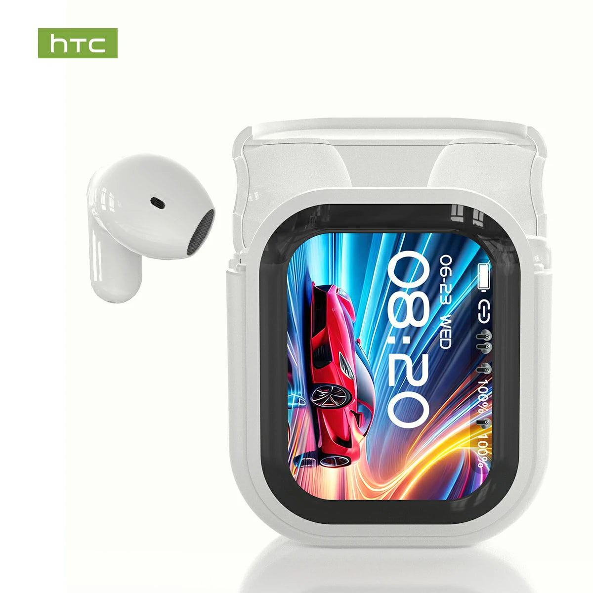 HTC NE20 Bluetooth 5.4 Earphones LED Display High Fidelity Waterproof Wireless Earphones | Suitable for Office, Sports, Study and Audio Calls | Built-in Microphone | Earphones