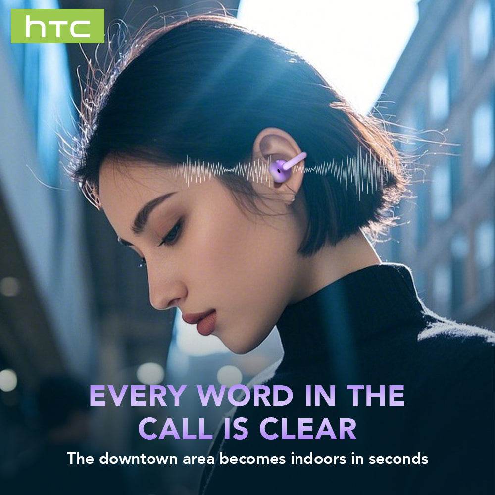 HTC NE54 Bluetooth V6.0 Earphones OWS Ear Clip Headphones Wireless Headphones Long-life Noise Reduction AI Translator Earbuds - HTCTOP