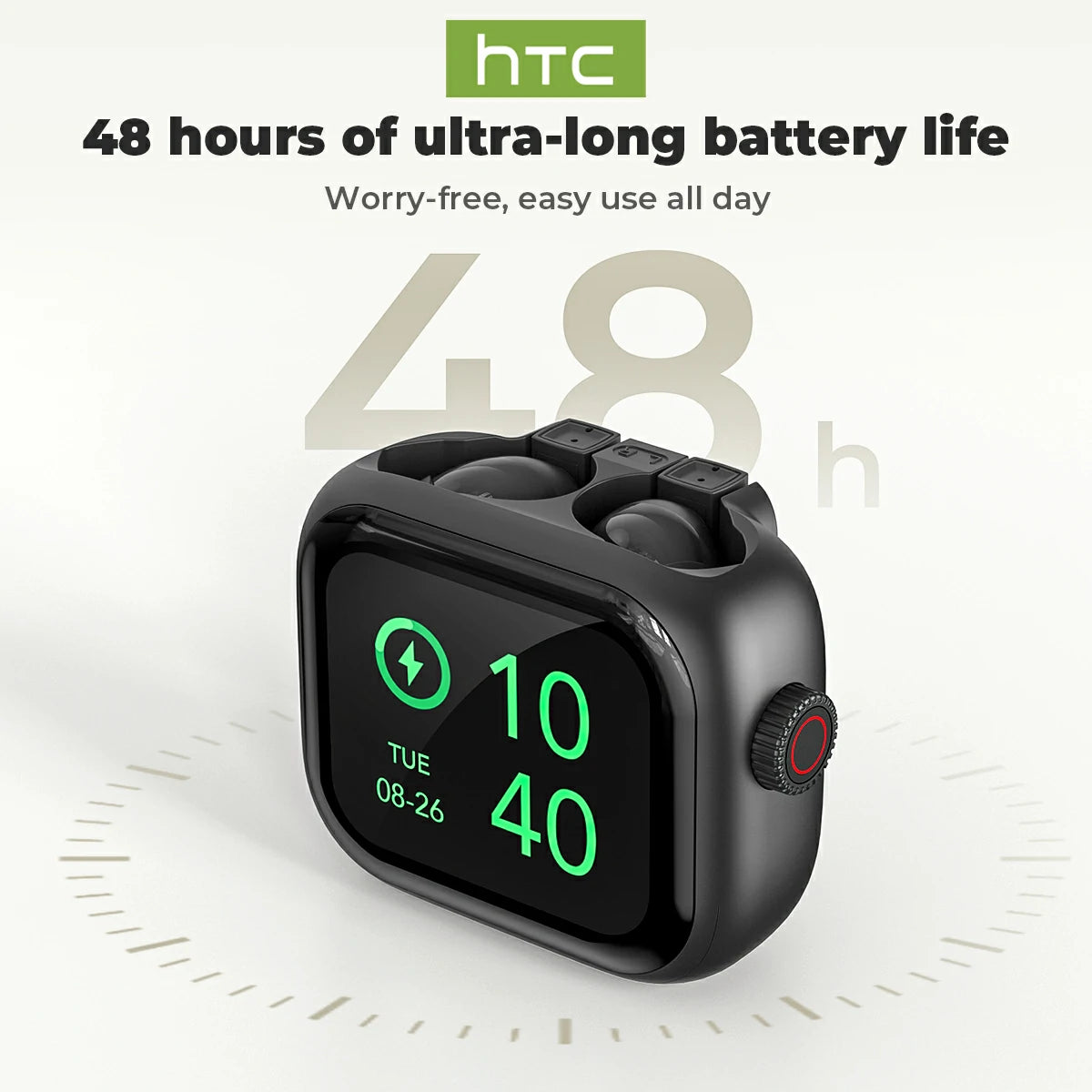 Auriculares HTC NE40 Bluetooth 6.0 con pantalla LED, alta fidelidad, inalámbricos, resistentes al agua, con control táctil TWS, ideales para la oficina, deportes, estudio y llamadas | Micrófono integrado | Auriculares