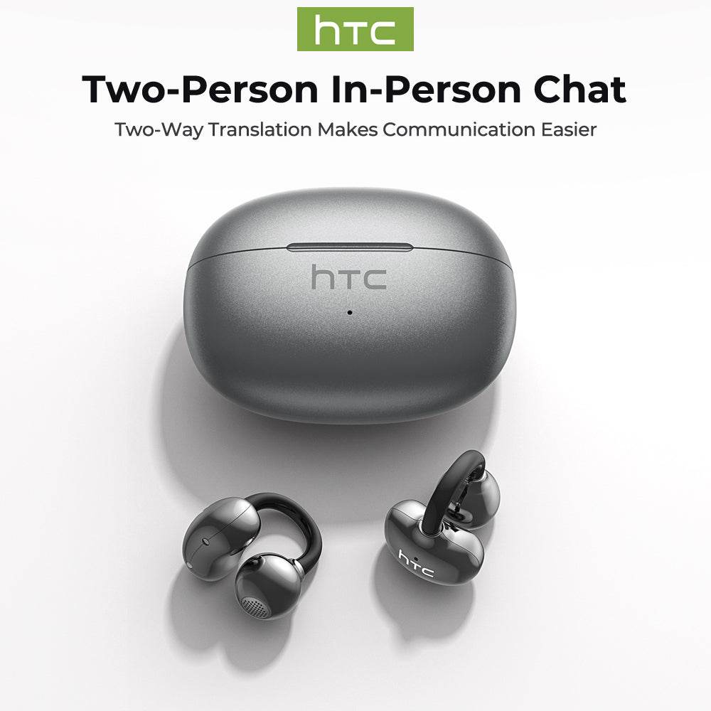 HTC NE55 OWS - Clip-on earphones, Bluetooth headset, IPX4 waterproof, equipped with charging box, built-in microphone. NC noise reduction, comfortable to wear, excellent sound quality, suitable for office, sports, study and voice calls. - HTCTOP