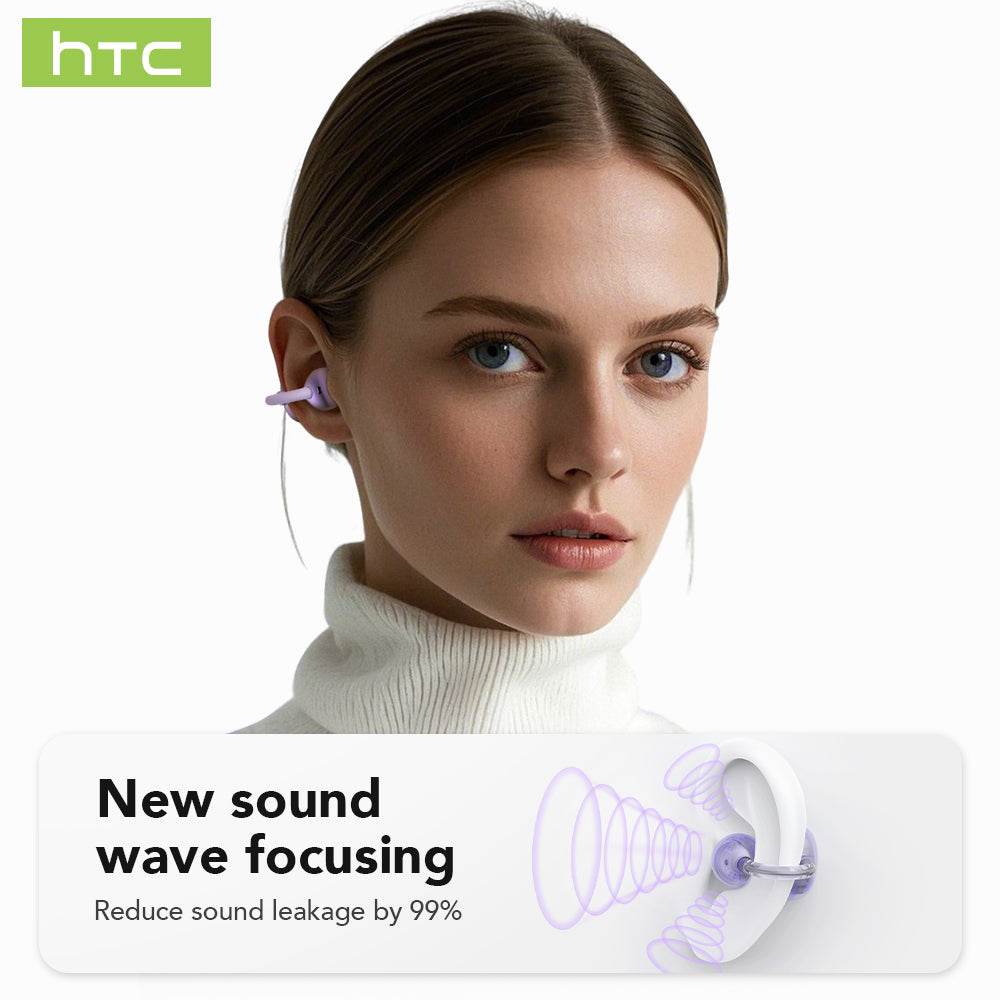 HTC NE54 Bluetooth V6.0 Earphones OWS Ear Clip Headphones Wireless Headphones Long-life Noise Reduction AI Translator Earbuds - HTCTOP