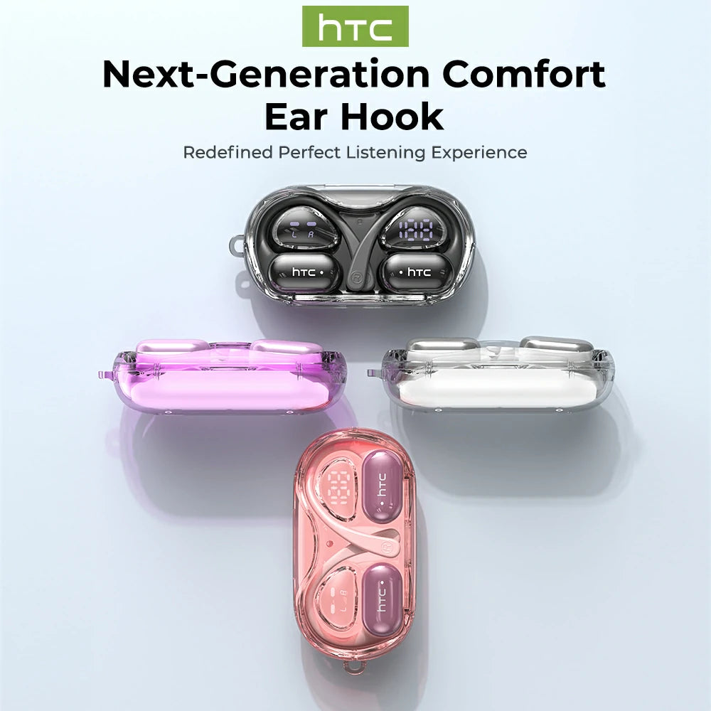 Écouteurs sans fil Bluetooth V6.0 IA HTC NE37 OWS Sports, écouteurs intra-auriculaires avec microphone, basses puissantes et longue durée de vie