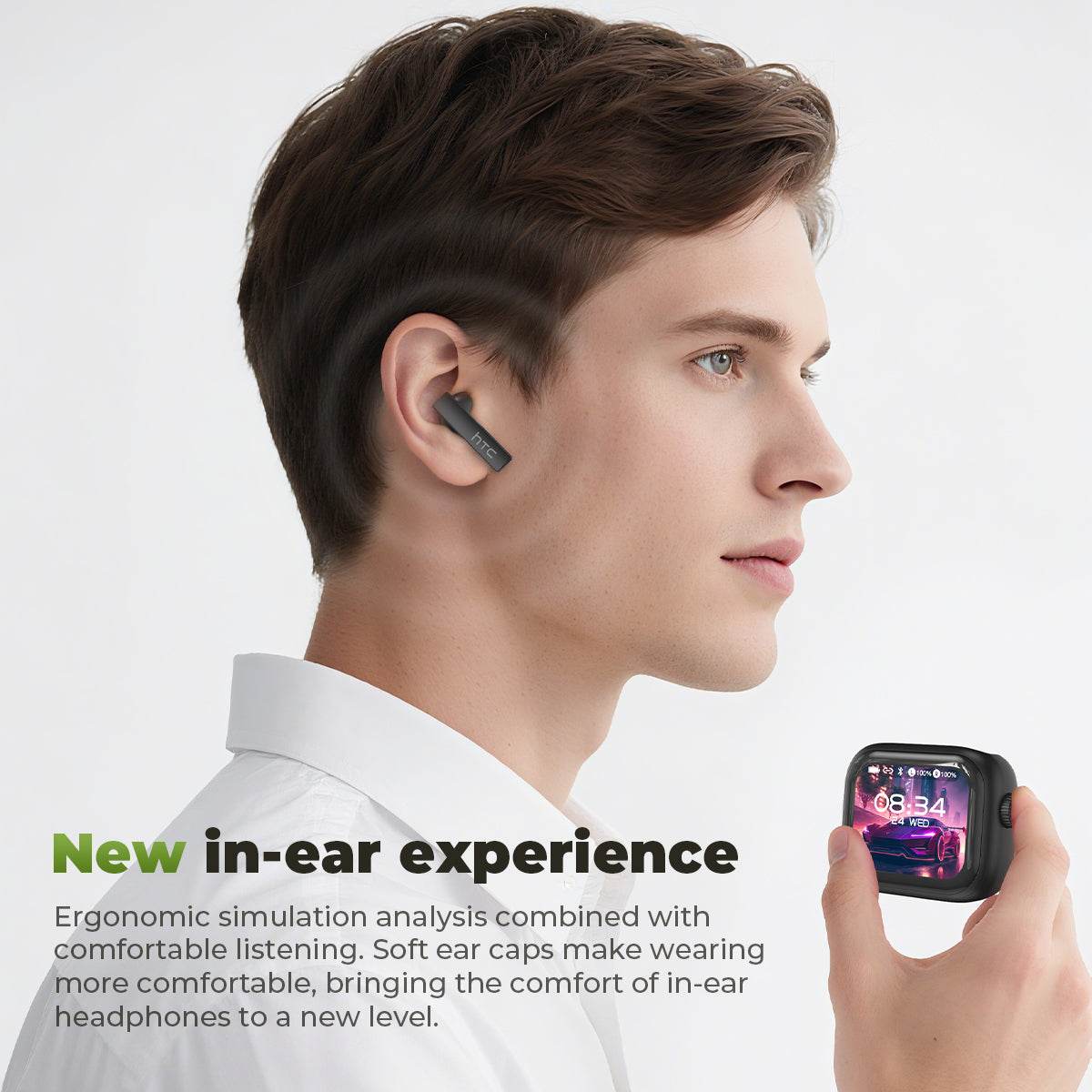 HTC NE40 Bluetooth 6.0 Earphones LED Display High Fidelity Waterproof Wireless Earphones, TWS Touch Control Earbuds, Suitable for Office, Sports, Study and Audio Calls | Built-in Microphone | Earphones - HTCTOP