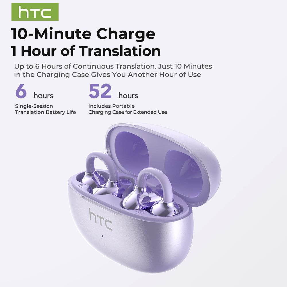 HTC NE55 OWS - Clip-on earphones, Bluetooth headset, IPX4 waterproof, equipped with charging box, built-in microphone. NC noise reduction, comfortable to wear, excellent sound quality, suitable for office, sports, study and voice calls. - HTCTOP