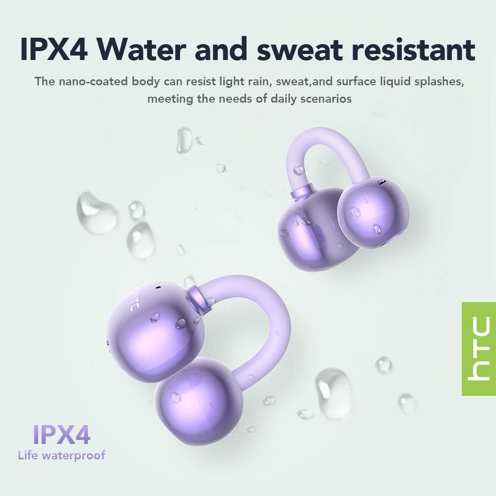 HTC NE54 Bluetooth V6.0 Earphones OWS Ear Clip Headphones Wireless Headphones Long-life Noise Reduction AI Translator Earbuds - HTCTOP