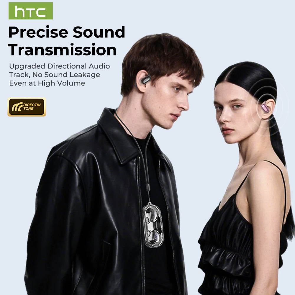 HTC NE37 Bluetooth V6.0 AI Earphones OWS Sports Wireless Headphones Open-Ear Translator Earbuds with Mic Powerful Bass Longlife - HTCTOP