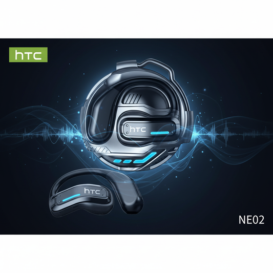 HTC NE02 Wireless Earbuds: Futuristic Gaming Audio with LED Style