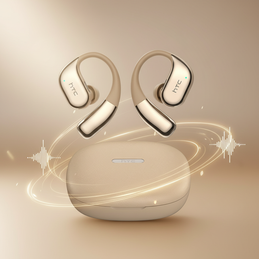 HTC NE39 Wireless Earbuds: Luxurious Champagne Gold Design Meets Premium Audio