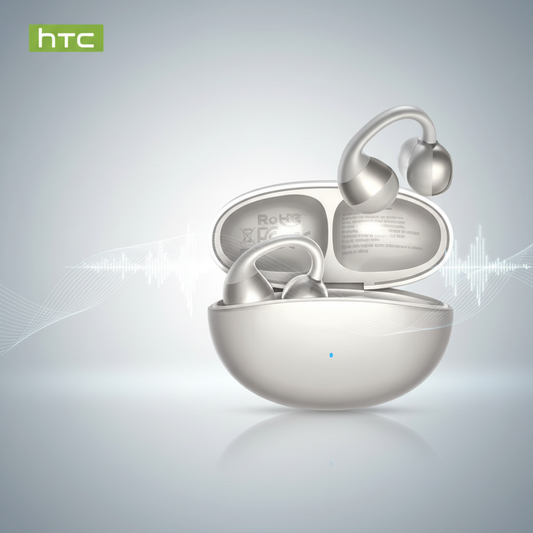 HTC NE56 Ear Clip Wireless Earbuds: Ultra-Light Sports Audio with Premium Comfort