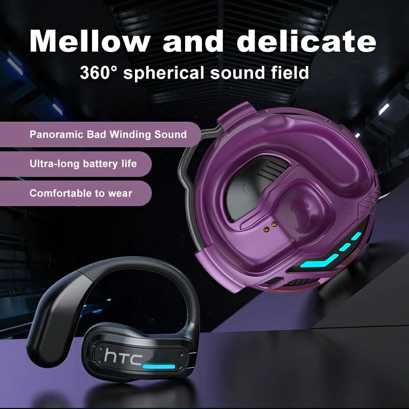 Casque Bluetooth HTC NE02 OWS : son surround 360°, confort d'écoute ouvert et longue durée de vie de la batterie