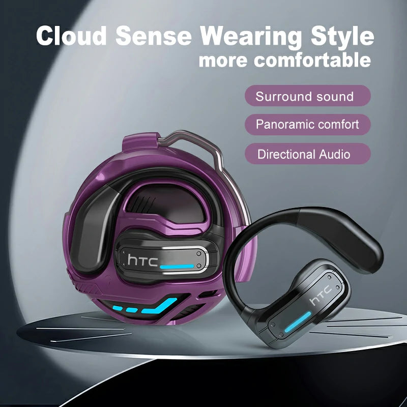 Casque Bluetooth HTC NE02 OWS : son surround 360°, confort d'écoute ouvert et longue durée de vie de la batterie