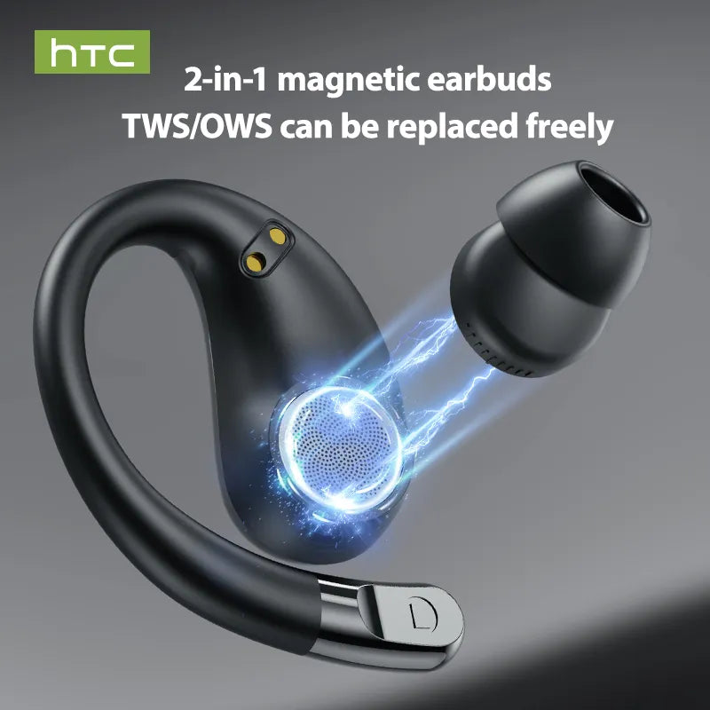 Auriculares inalámbricos HTC NE22 Bluetooth V6.0 TWS/OWS HD para llamadas, deportivos, con reducción de ruido y traductor.