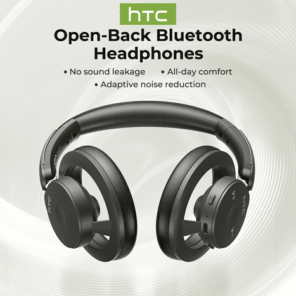 Auriculares inalámbricos HTC HP06 de oído abierto con Bluetooth V6.0, plegables y aireados, con traducción de IA, para PC, portátil, teléfono, TV, ultraligeros y huecos.