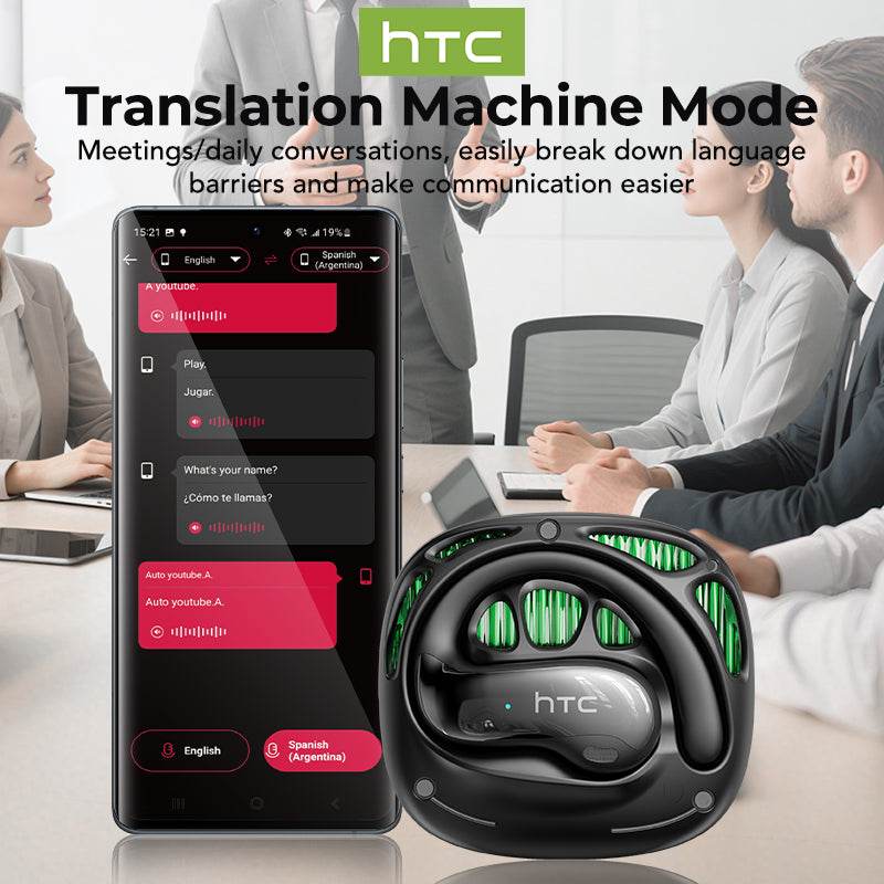 HTC NE30 Bluetooth V6.0 Earphones AI Translator Earbuds OWS Sports Headphones Music Stere HD Bass Wireless Headphones with Mic - HTCTOP