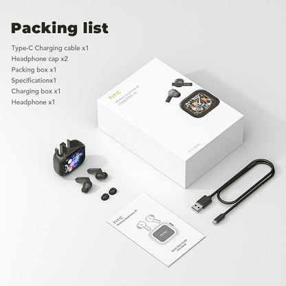 HTC NE40 Bluetooth 6.0 Wireless Earbuds with LED Display