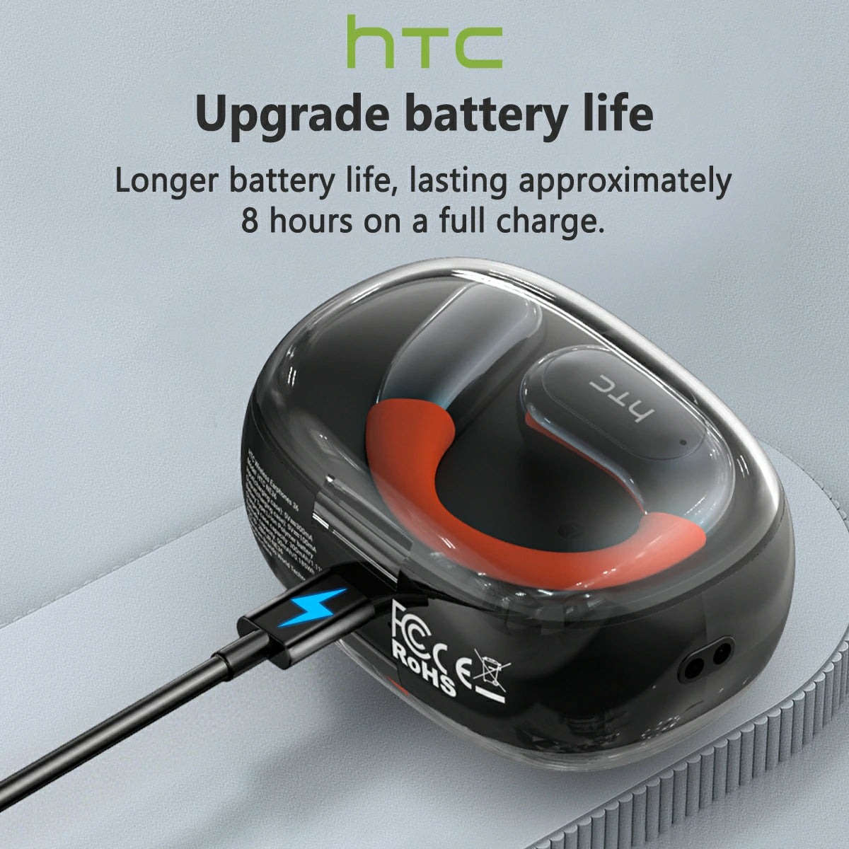 Auriculares inalámbricos HTC NE36 6.0 con Bluetooth y cancelación de ruido. Alta fidelidad, sonido HIFI, resistentes al agua. Ideales para oficina, deportes, estudio y llamadas. Micrófono integrado.