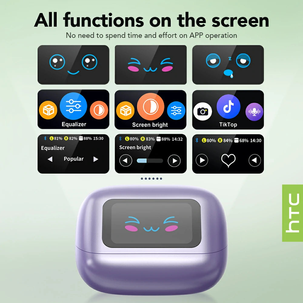 Écouteurs Bluetooth V6.0 HTC NE54 OWS avec clip d'oreille, casque sans fil, réduction du bruit longue durée, traducteur IA
