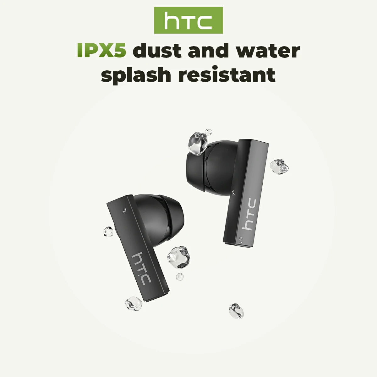 Écouteurs Bluetooth 6.0 HTC NE40, écran LED, haute fidélité, étanches, sans fil, contrôle tactile TWS, adaptés au bureau, au sport, aux études et aux appels audio | Microphone intégré | Écouteurs
