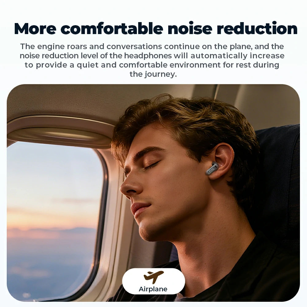 HTC NE20 Bluetooth 5.4 Earphones LED Display High Fidelity Waterproof Wireless Earphones | Suitable for Office, Sports, Study and Audio Calls | Built-in Microphone | Earphones