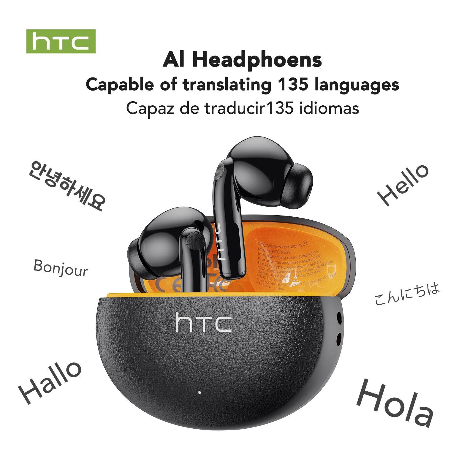 HTC NE29 Bluetooth V6.0 Earphones AI Translator Earbuds OWS Sports Headphones Comfortable Ultra-light in Ear Wireless Headphones - HTCTOP