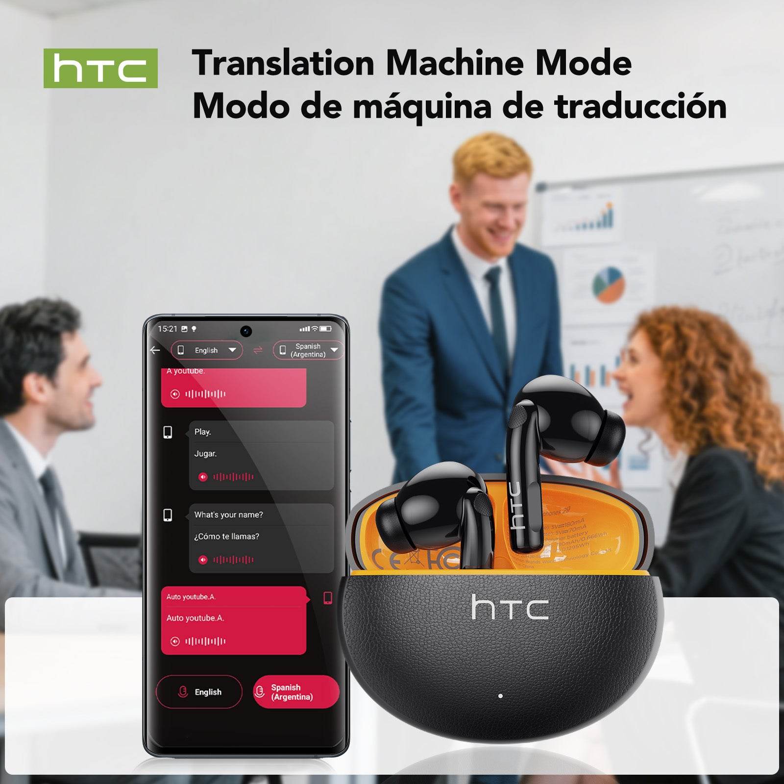 HTC NE29 Bluetooth V6.0 Earphones AI Translator Earbuds OWS Sports Headphones Comfortable Ultra-light in Ear Wireless Headphones - HTCTOP