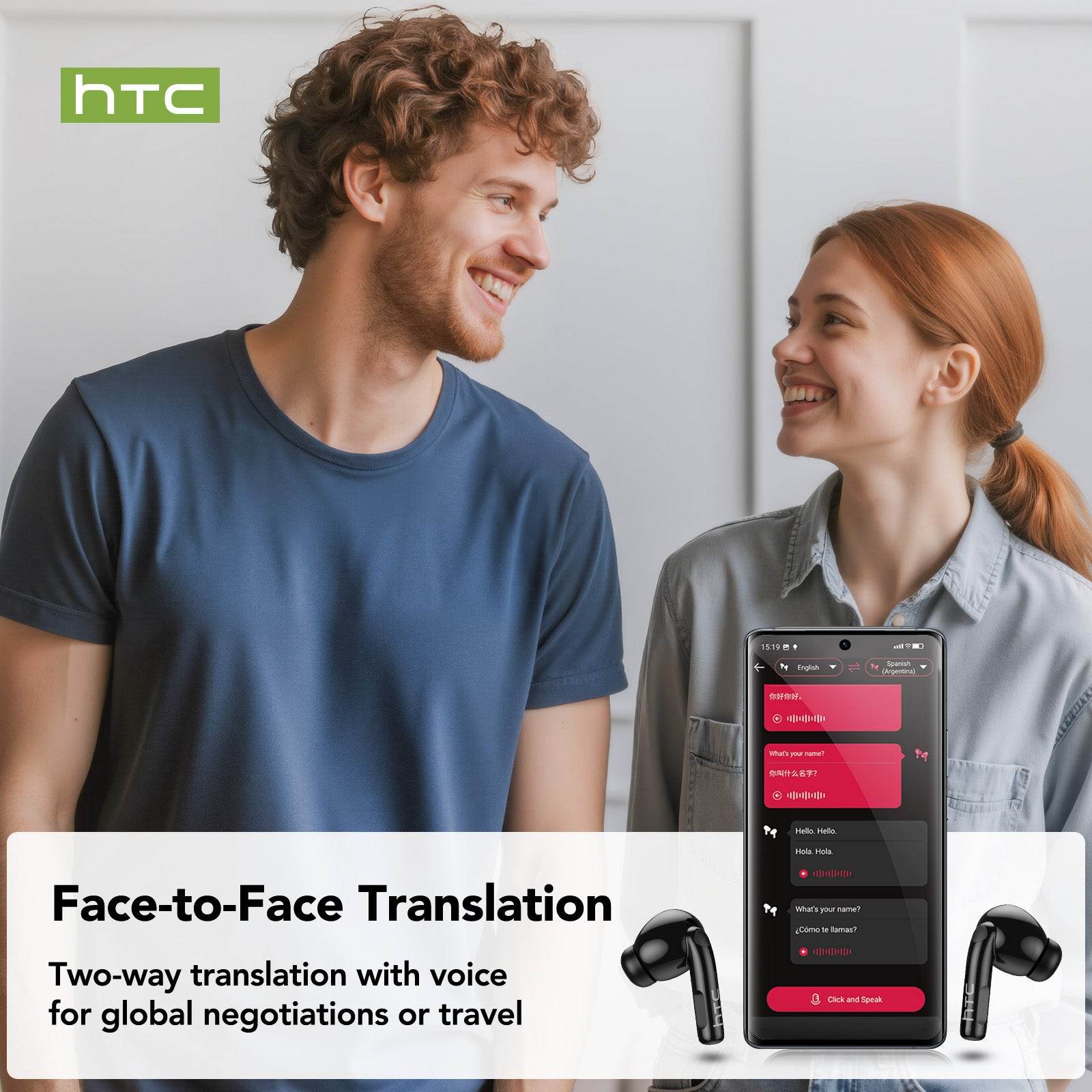 HTC NE29 Bluetooth V6.0 Earphones AI Translator Earbuds OWS Sports Headphones Comfortable Ultra-light in Ear Wireless Headphones - HTCTOP