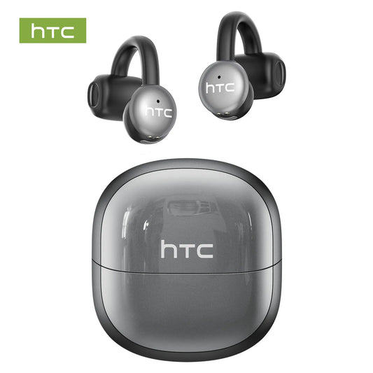 HTC NE15 AI Translation Earbuds Sports Bluetooth Wireless Headphones with Mic IPX5 Waterproof Ear Hooks Bluetooth Earphones HiFi Stereo Music Earbuds for Phone
