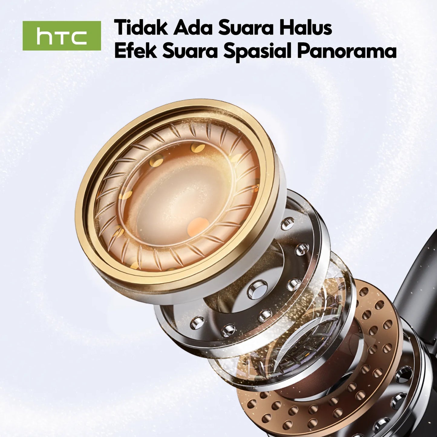 Écouteurs intra-auriculaires Bluetooth HTC NE15 avec microphone et traduction AI. Écouteurs de sport sans fil avec crochets d'oreille étanches IPX5. Écouteurs Bluetooth HiFi stéréo pour téléphone.