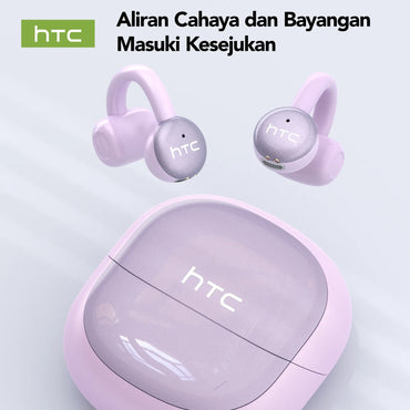HTC NE15 AI Translation Earbuds Sports Bluetooth Wireless Headphones with Mic IPX5 Waterproof Ear Hooks Bluetooth Earphones HiFi Stereo Music Earbuds for Phone