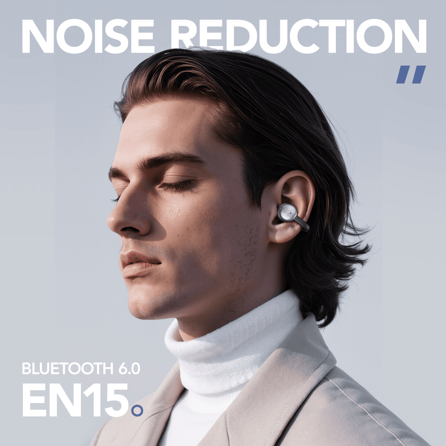 HTC NE15 AI Translation Earbuds Sports Bluetooth Wireless Headphones with Mic IPX5 Waterproof Ear Hooks Bluetooth Earphones HiFi Stereo Music Earbuds for Phone - HTCTOP