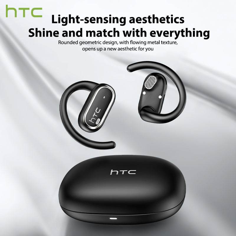 HTC NE03 Bluetooth 6.0 Earphones AI Headphoens Wireless Headphones with Mic Button Control Noise Reduction Earhooks Sports Waterproof Headset - HTCTOP