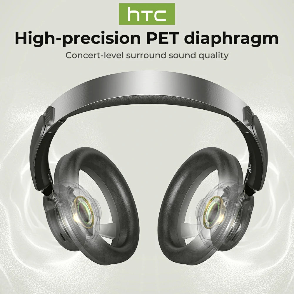 Auriculares inalámbricos HTC HP06 de oído abierto con Bluetooth V6.0, plegables y aireados, con traducción de IA, para PC, portátil, teléfono, TV, ultraligeros y huecos.