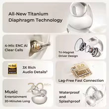 HTC NE56 Bluetooth V6.0 Earphones OWS Ear clip Sports Wireless Headphones Noise Reduction Calls Ultra-light Earclip Earbuds - HTCTOP