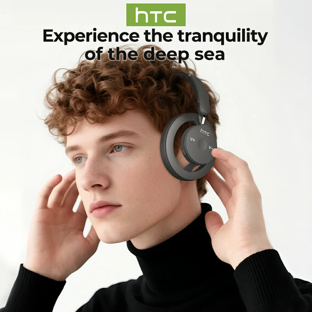 Auriculares inalámbricos HTC HP06 de oído abierto con Bluetooth V6.0, plegables y aireados, con traducción de IA, para PC, portátil, teléfono, TV, ultraligeros y huecos.