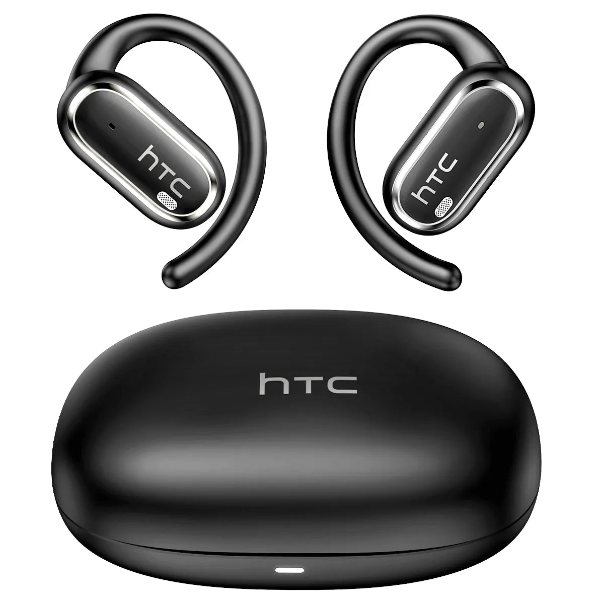 Écouteurs Bluetooth 6.0 HTC NE03, casque sans fil avec micro, bouton de contrôle, réduction du bruit, crochets d'oreille, casque de sport étanche