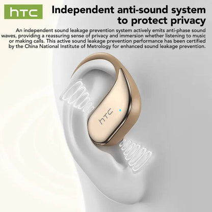 HTC NE39 OWS - Bluetooth headset (6.0), IPX5 waterproof, comes with a charging case, and a built-in microphone. Comfortable fit, excellent sound quality, and a three-month warranty! Perfect for work, exercise, study, and voice calls. - HTCTOP