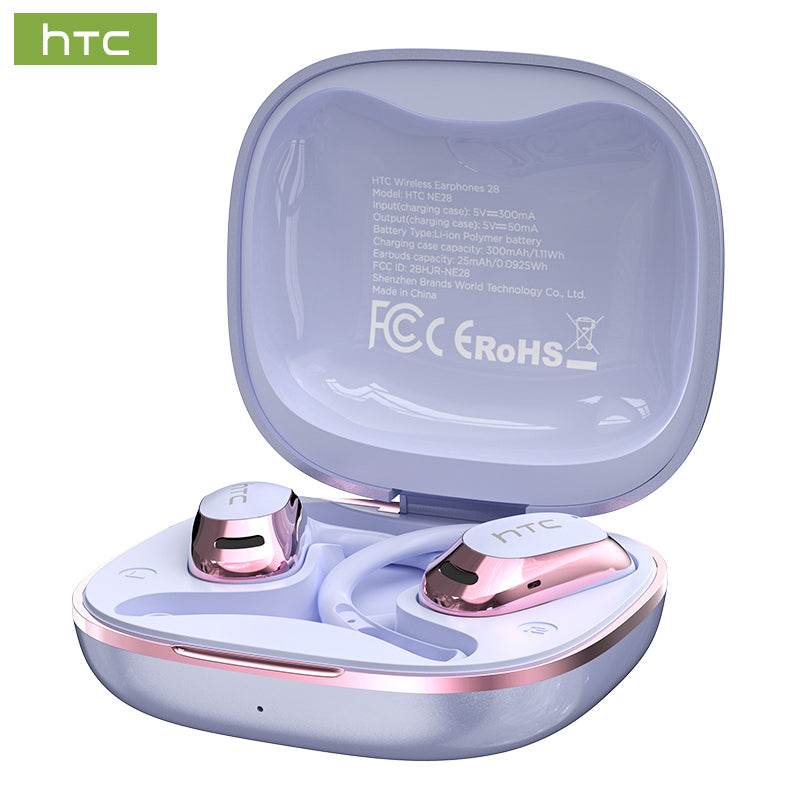 HTC NE28 Bluetooth V6.0 Earphones AI OWS Sports Headphones Wireless Headphones AI Translator Earbuds Mic Powerful Bass Longlife - HTCTOP