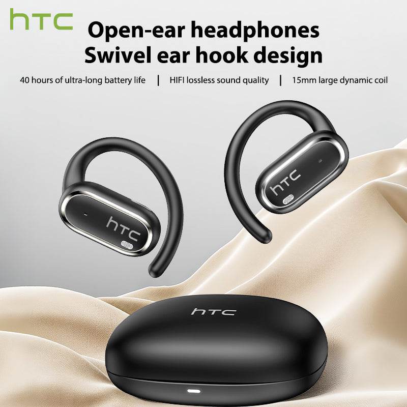 HTC NE03 Bluetooth 6.0 Earphones AI Headphoens Wireless Headphones with Mic Button Control Noise Reduction Earhooks Sports Waterproof Headset - HTCTOP