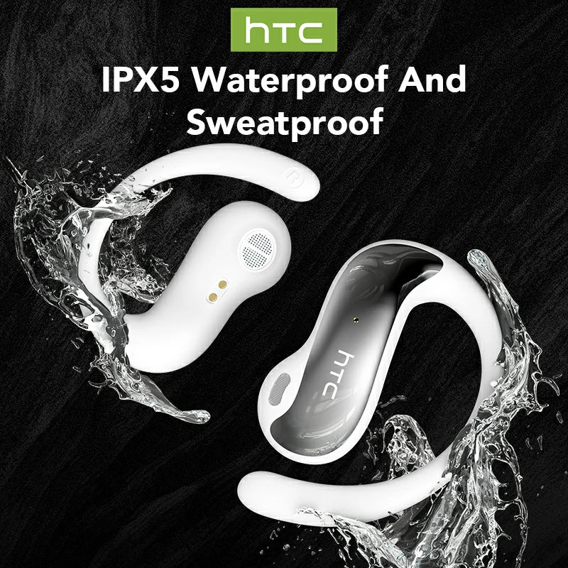 Auriculares HTC NE30 Bluetooth V6.0 con traductor de IA, auriculares deportivos OWS, música estéreo, bajos HD, inalámbricos con micrófono